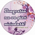 Sticker  rotund,  Dragostea nu va pieri niciodata!